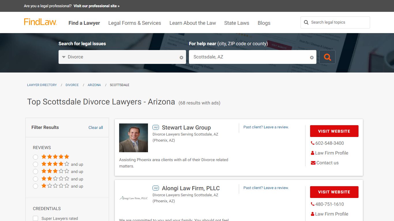 Best Scottsdale Divorce Lawyers & Law Firms - Arizona | FindLaw